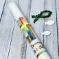 Preview: Kommunion | Bastelset | No.138 | Kommunionkerze selber machen | Buntes Kreuz mit goldenem Netz